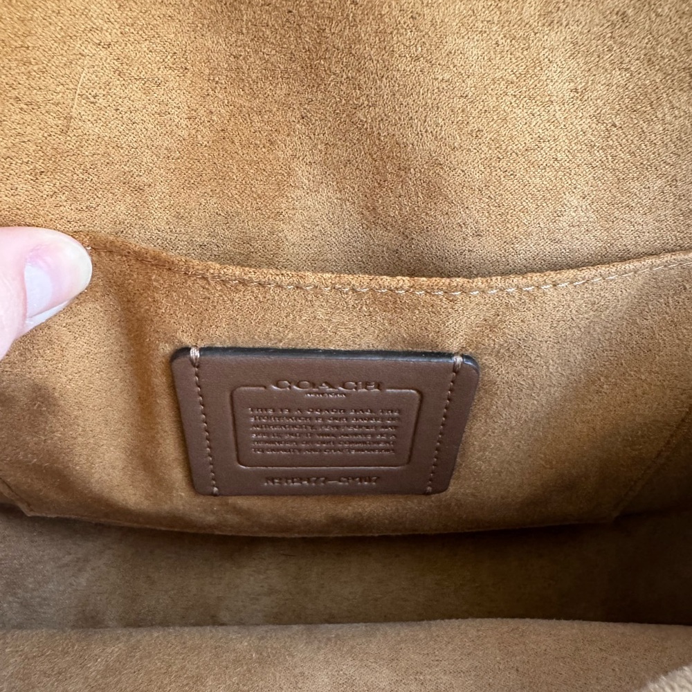 Coach Pebble Leather Saddle Crossbody in Chestnut Brown with Gold Hardware - Picture 3 of 3